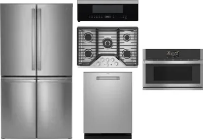 5 Piece Package Includes Refrigerator, Cooktop, Wall Oven, Microwave And Dishwasher